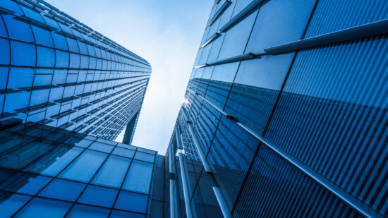 low angle view of skyscrapers in city of China