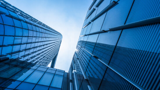 low angle view of skyscrapers in city of China